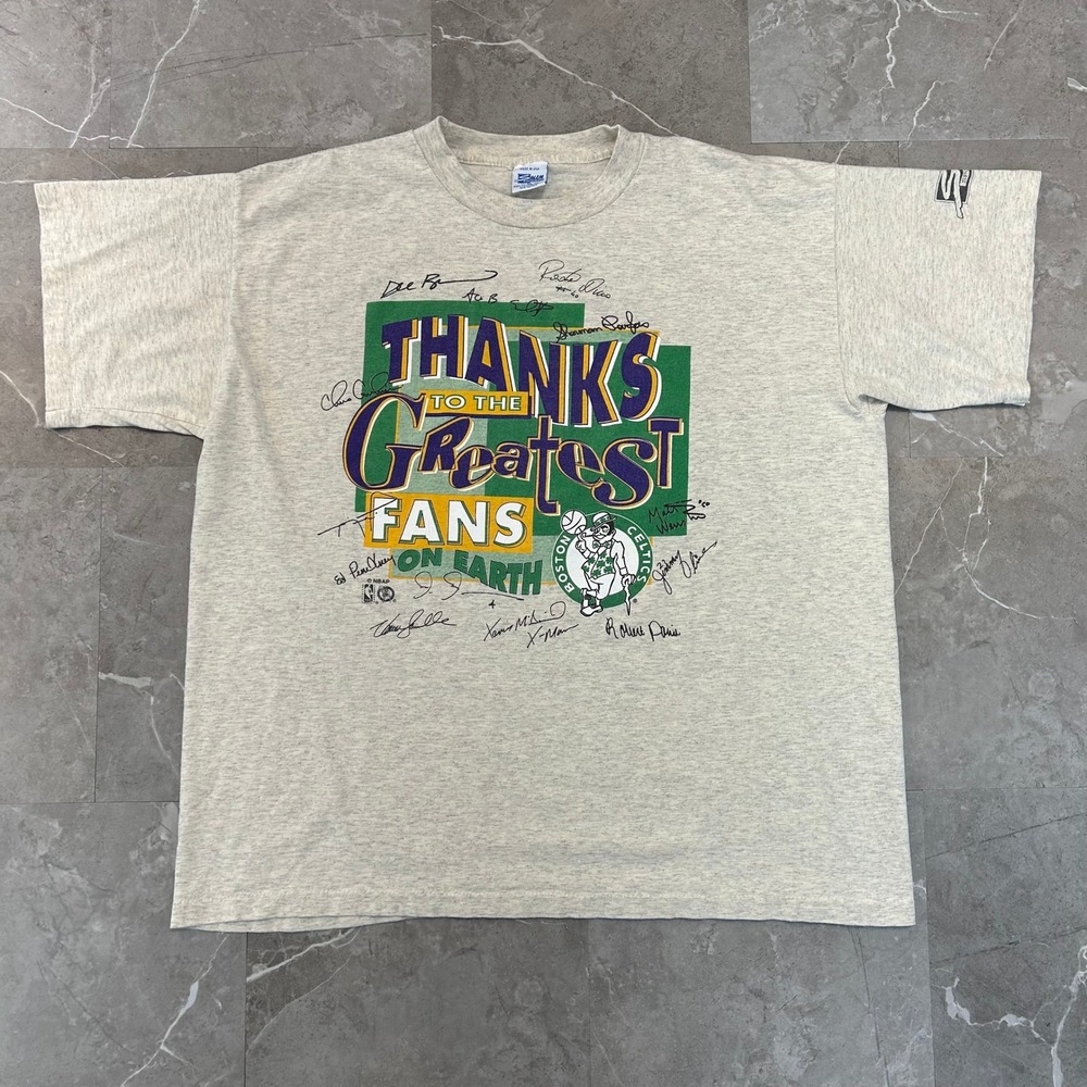 90s Vintage Boston Celtic Graphic Tee Mens XL Short Sleeve Greatest Fans Shirt